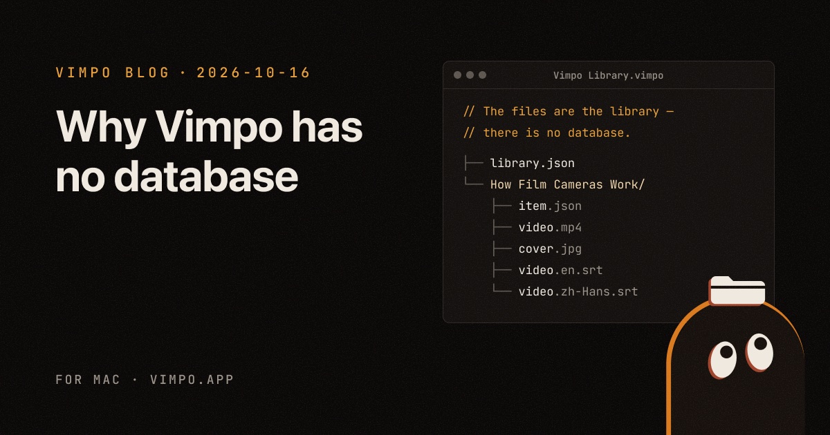 Why Vimpo has no database