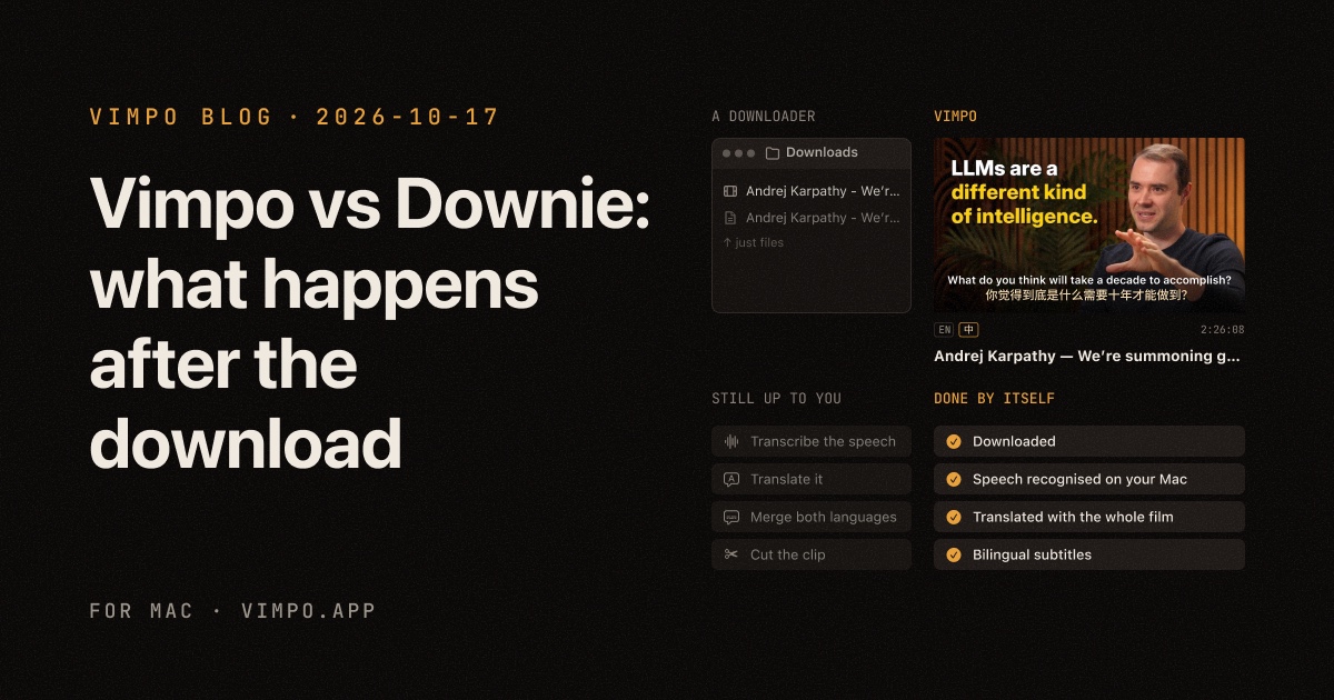 Vimpo vs Downie: what happens after the download